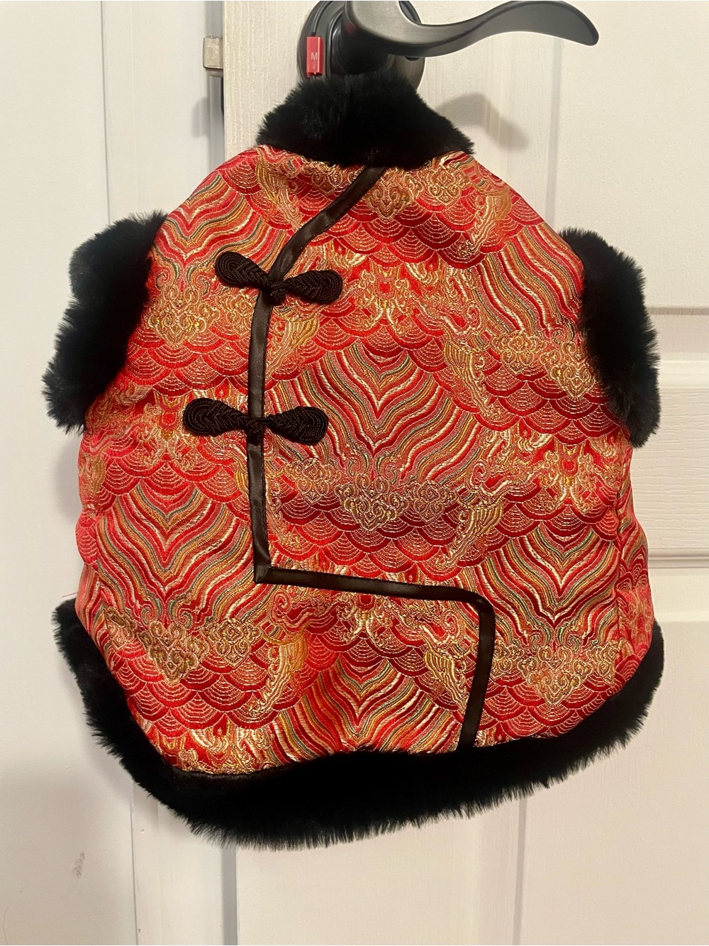 100% Cotton Chinese Tang Suit Pet Vest Size Large